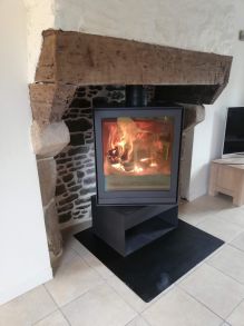 Poêle bois pivotant